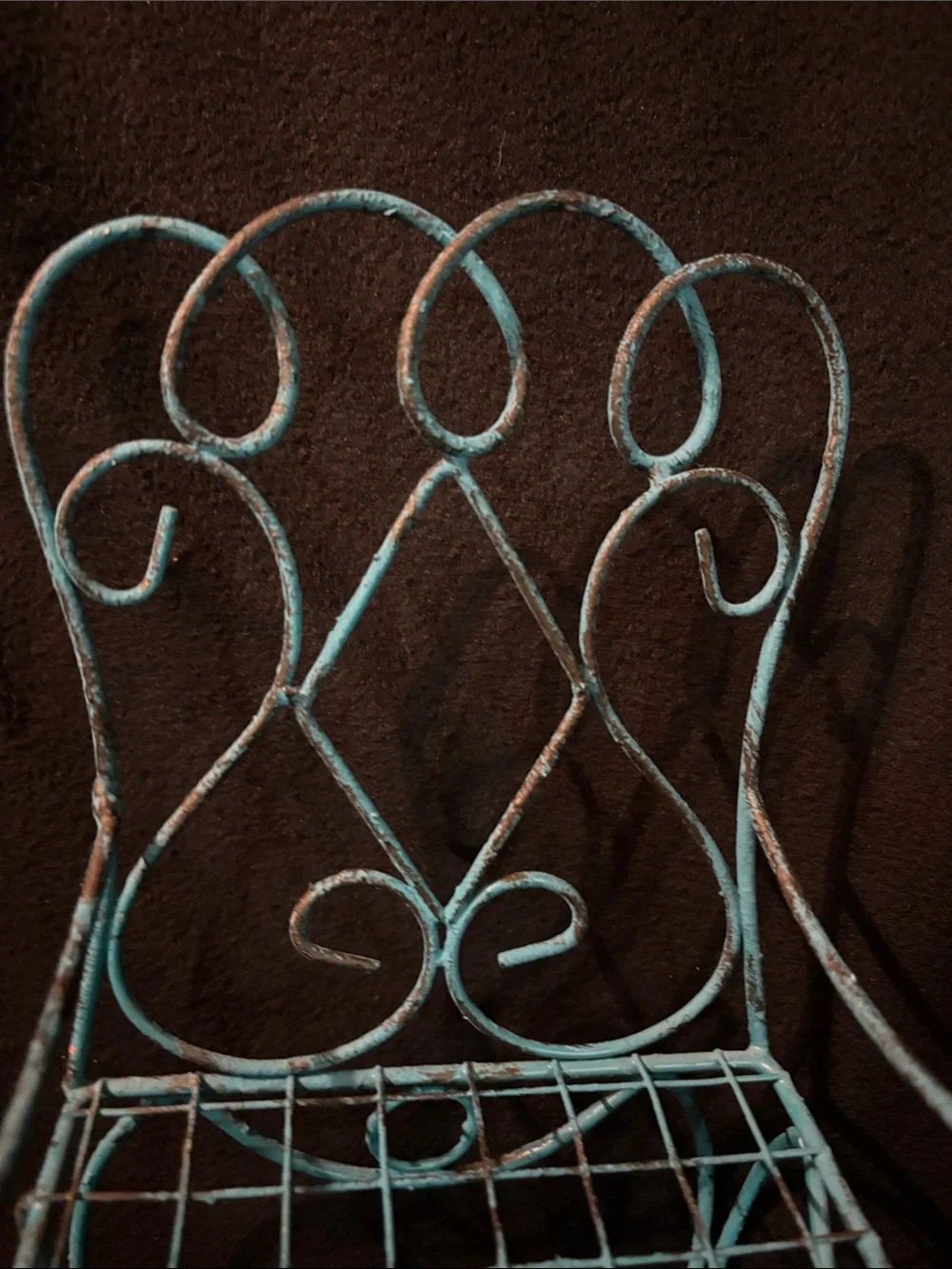blue wire chair plant stand 12 inch